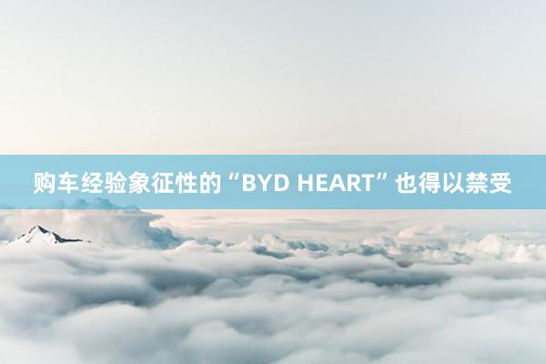 购车经验象征性的“BYD HEART”也得以禁受