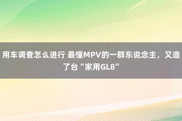 用车调查怎么进行 最懂MPV的一群东说念主，又造了台“家用GL8”