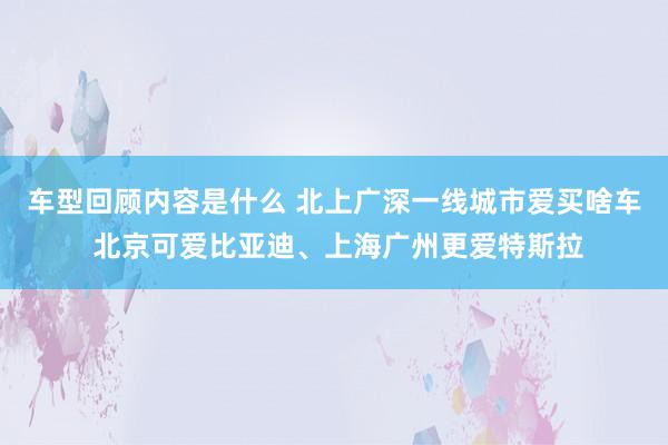 车型回顾内容是什么 北上广深一线城市爱买啥车 北京可爱比亚迪、上海广州更爱特斯拉