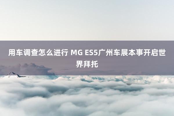 用车调查怎么进行 MG ES5广州车展本事开启世界拜托