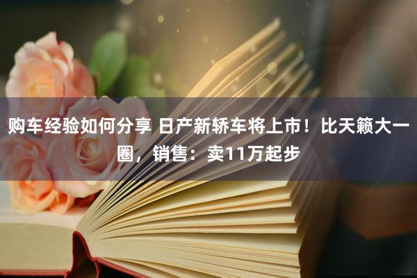 购车经验如何分享 日产新轿车将上市！比天籁大一圈，销售：卖11万起步