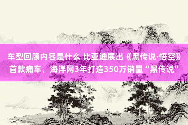 车型回顾内容是什么 比亚迪展出《黑传说·悟空》首款痛车，海洋网3年打造350万销量“黑传说”