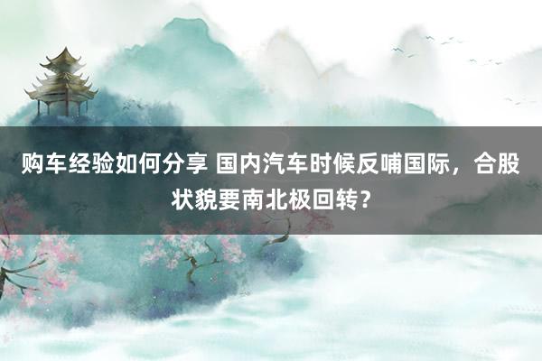 购车经验如何分享 国内汽车时候反哺国际，合股状貌要南北极回转？