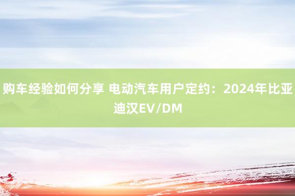 购车经验如何分享 电动汽车用户定约：2024年比亚迪汉EV/DM