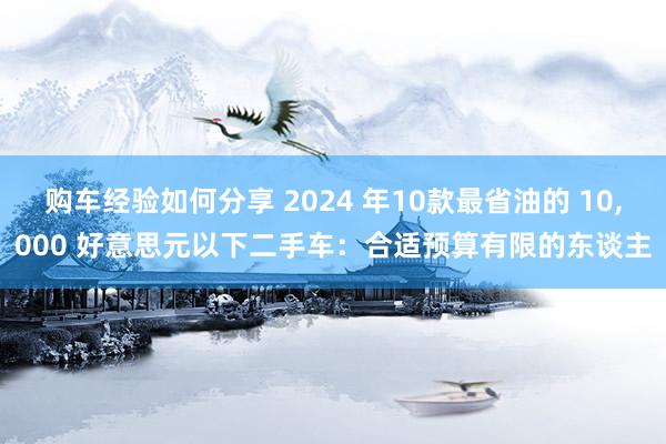 购车经验如何分享 2024 年10款最省油的 10,000 好意思元以下二手车：合适预算有限的东谈主