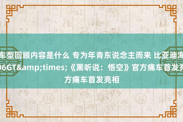 车型回顾内容是什么 专为年青东说念主而来 比亚迪海豹06GT&times;《黑听说：悟空》官方痛车首发亮相