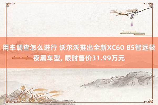 用车调查怎么进行 沃尔沃推出全新XC60 B5智远极夜黑车型, 限时售价31.99万元