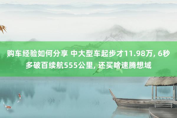 购车经验如何分享 中大型车起步才11.98万, 6秒多破百续航555公里, 还买啥速腾想域