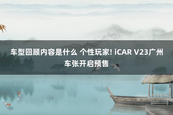 车型回顾内容是什么 个性玩家! iCAR V23广州车张开启预售