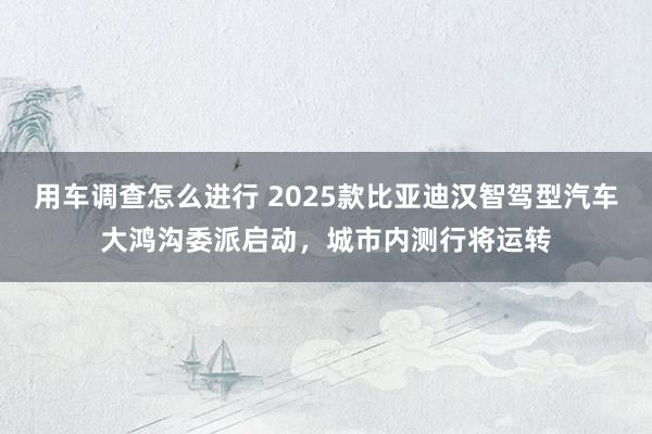 用车调查怎么进行 2025款比亚迪汉智驾型汽车大鸿沟委派启动，城市内测行将运转