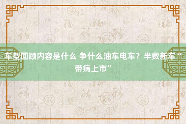 车型回顾内容是什么 争什么油车电车？半数新车“带病上市”