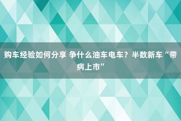 购车经验如何分享 争什么油车电车？半数新车“带病上市”