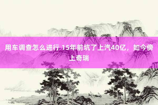 用车调查怎么进行 15年前坑了上汽40亿，如今傍上奇瑞