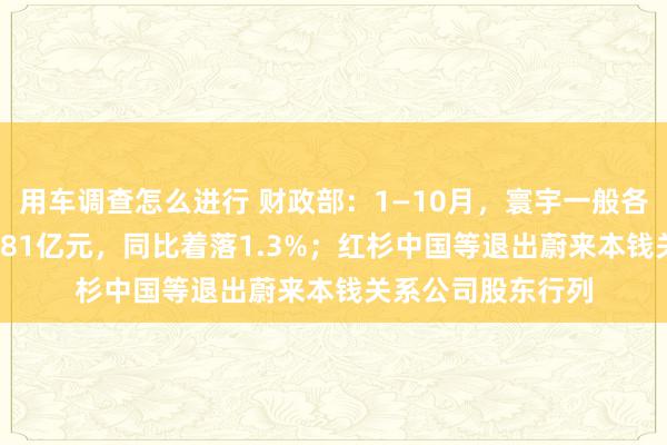 用车调查怎么进行 财政部：1—10月，寰宇一般各人预算收入184981亿元，同比着落1.3%；红杉中国等退出蔚来本钱关系公司股东行列