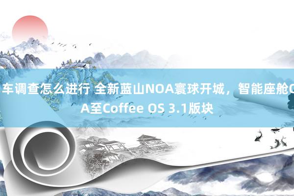 用车调查怎么进行 全新蓝山NOA寰球开城，智能座舱OTA至Coffee OS 3.1版块