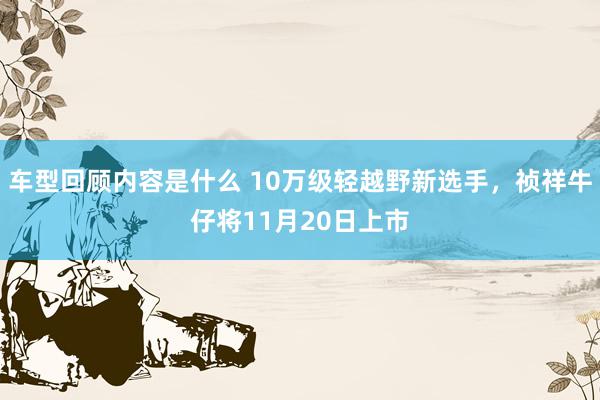 车型回顾内容是什么 10万级轻越野新选手，祯祥牛仔将11月20日上市